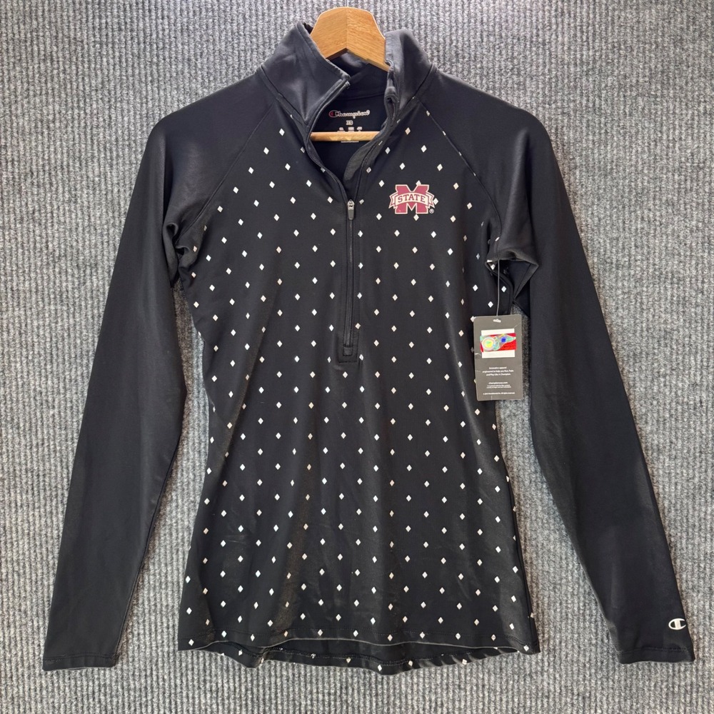 Champion Mississippi‎ State Quarter Zip Pullover Womens XS Athletic Top Maroon
